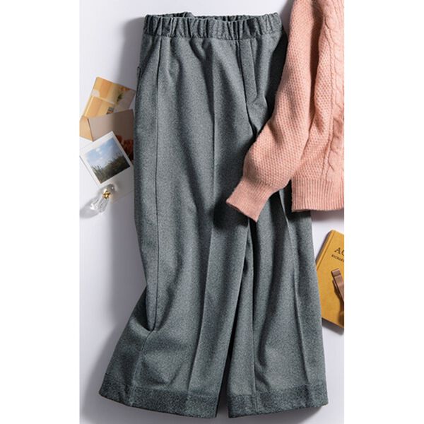 ルフラン（ルフラン）の「【２本組】ウール調セミワイドパンツ（フルレングスパンツ）」｜詳細画像