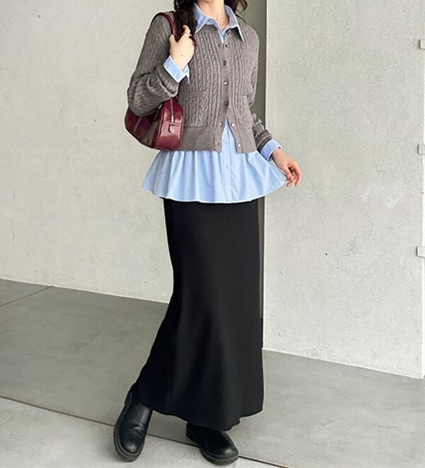 GeeRA（ジーラ）の「セルフカット美脚魅せタイトスカート（ロングスカート）」｜詳細画像