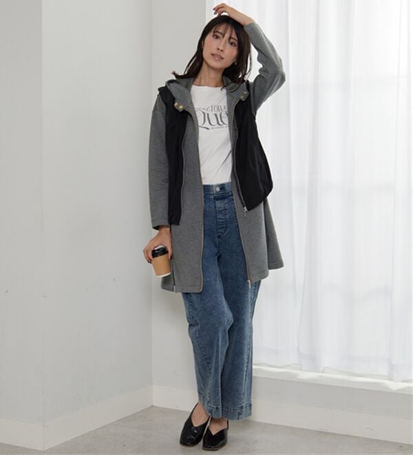 BELLUNA（ベルーナ）の「衿デザインロング丈パーカー（パーカー）」｜詳細画像