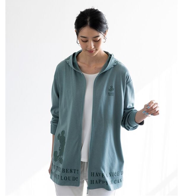 BELLUNA（ベルーナ）の「＜Ｄｉｓｎｅｙ＞【ミッキー】ロゴプリント裏メッシュパーカー（パーカー）」｜詳細画像