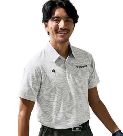 「＜ルコックスポルティフ＞マリンパラソルジャカード半袖シャツ（メンズシャツ）」