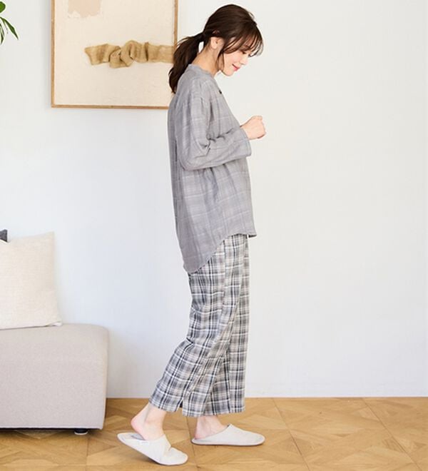 LAVIENNE（ラヴィエンヌ）の「【オーガニックコットン使用】綿１００％Ｗガーゼのルームパジャマ（パジャマ・ルームウェア）」｜詳細画像