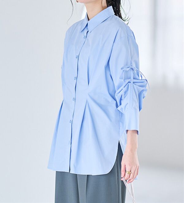 RANAN（ラナン）の「ウエストタック袖リボンシャツ（シャツ）」｜詳細画像