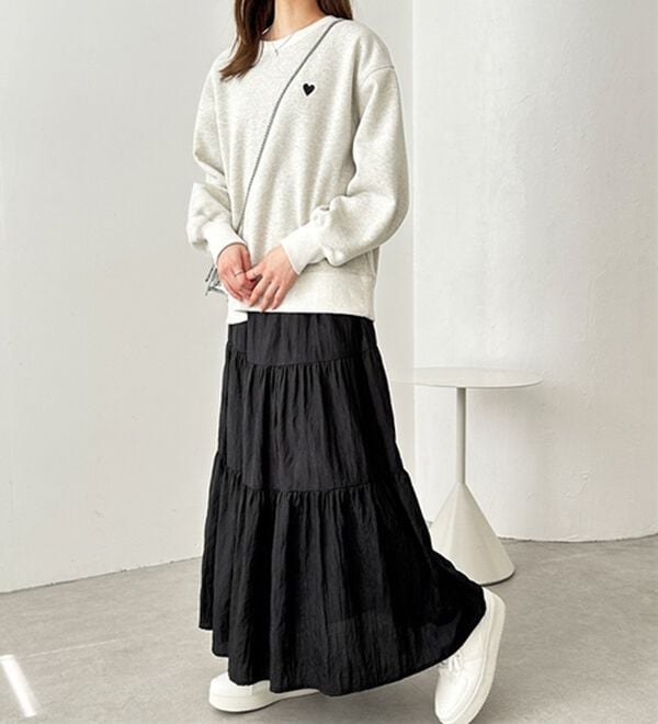 GeeRA（ジーラ）の「ワッシャーボリュームティアードスカート（ロングスカート）」｜詳細画像