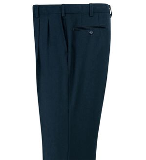 「裾上げ済ウエストストレッチスラックス　暖か裏地付（メンズスラックス）」｜ネイビー