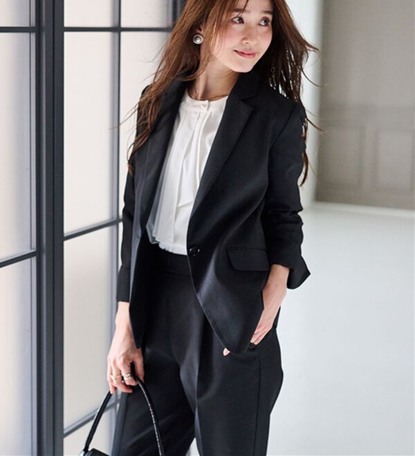 RANAN（ラナン）の「【選べる衿】洗える！多機能ベーシック２点セットスーツ（パンツスーツ）」｜詳細画像