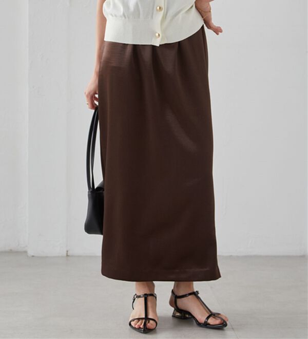 RANAN（ラナン）の「シャイニーサテンナロースカート（ロングスカート）」｜詳細画像