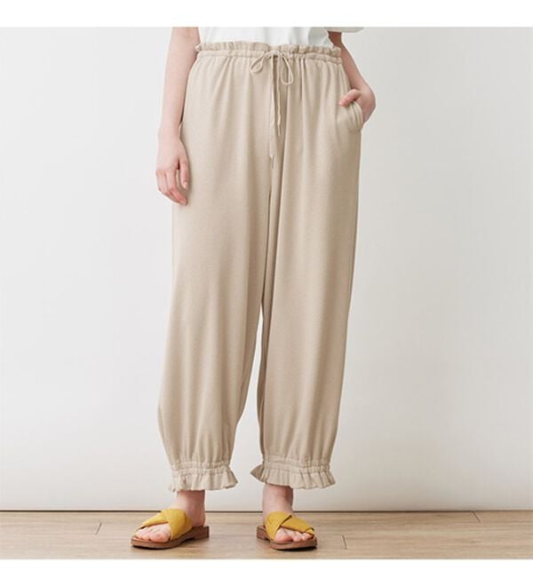 Viola e Viola（ヴィオラ エ ヴィオラ）の「やわらかパイル裾フリルゆるパンツ（その他パンツ）」｜詳細画像