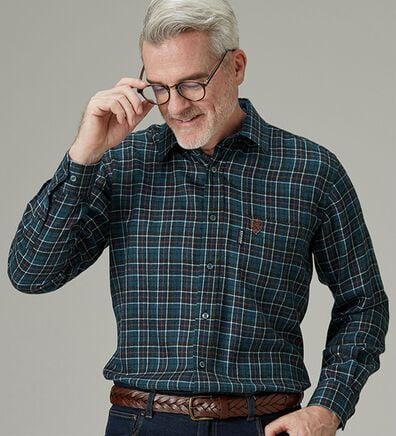 「＜ダンロップ・リファインド＞ぬくもりのウール入りシャツ（メンズシャツ）」