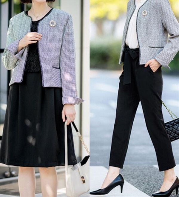 GeeRA（ジーラ）の「【入卒式/セレモニー】ツイード着回し５点セットスーツ　２ジャケット＆パンツ＆ワンピ（その他スーツ）」｜詳細画像