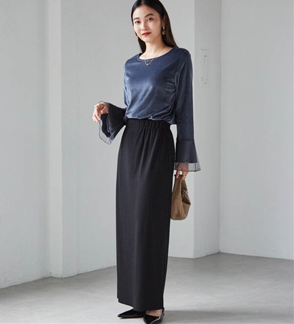 RANAN（ラナン）の「フレアーチュール袖ベロアプルオーバー（カットソー）」｜詳細画像