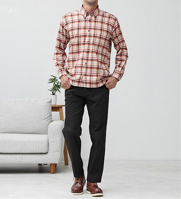 「＜バイロフト（Ｒ）＞カシミヤタッチネルシャツ（メンズシャツ）」｜詳細画像