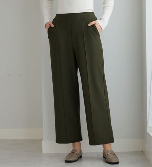 BELLUNA（ベルーナ）の「【快適Ｌａｂ．】裏起毛ジョーゼット素材ワイドパンツ（ワイドパンツ・ガウチョ）」｜詳細画像