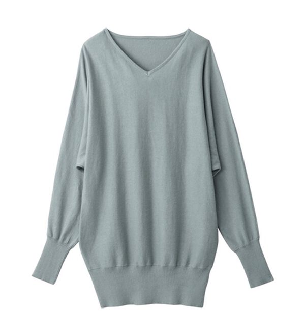 Viola e Viola（ヴィオラ エ ヴィオラ）の「【静電気防止】綿１００％Ｖネックドルマンセーター＜Ｍ～４Ｌ＞（ニット・セーター）」｜詳細画像