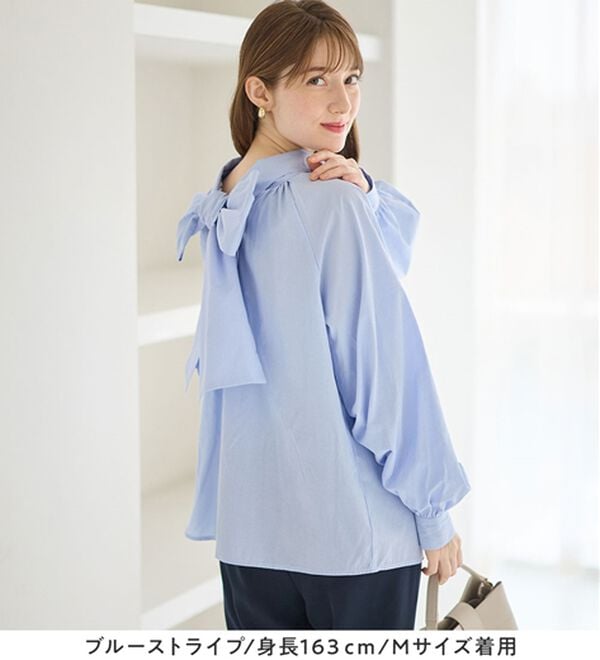 alotta（アロッタ）の「前後２ＷＡＹボウタイデザインシャツブラウス（ブラウス）」｜詳細画像