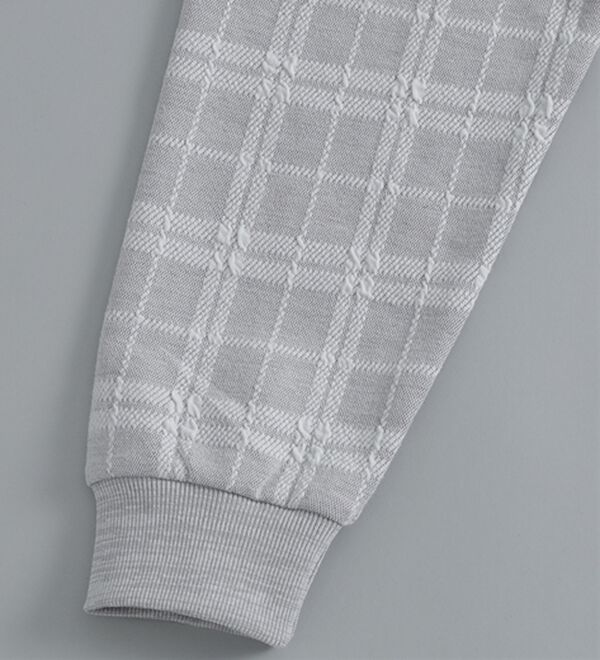 「＜コムルヴァン・オム＞チェック柄ふくれジャカードトレーナー（メンズトレーナー）」｜詳細画像