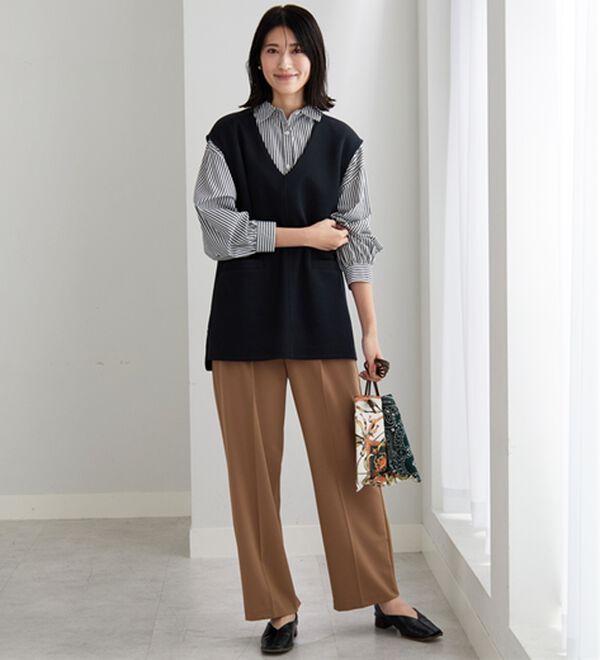 BELLUNA（ベルーナ）の「静電気防止インナー付Ｖネックベストアンサンブル（アンサンブル）」｜詳細画像