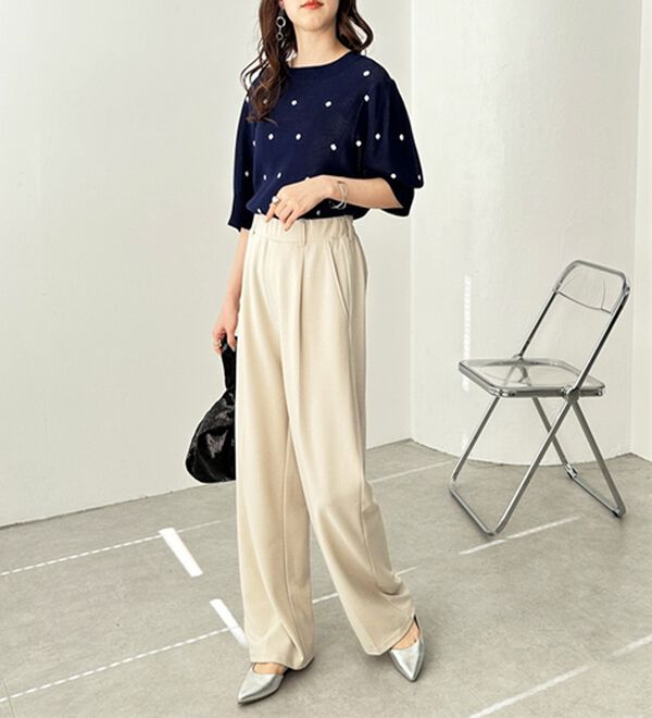 GeeRA（ジーラ）の「美脚魅せタックワイドスラックスパンツ（ワイドパンツ・ガウチョ）」｜詳細画像