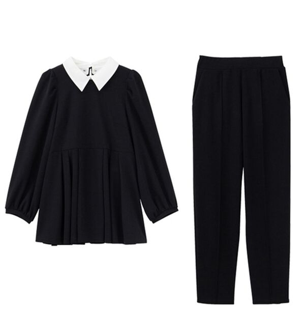 GeeRA（ジーラ）の「【２点セット】２ＷＡＹプリーツ切替ブラウスセットアップ（ブラウススーツ）」｜詳細画像