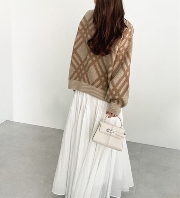 GeeRA（ジーラ）の「モヘアライクチェック柄ニットプルオーバー（ニット・セーター）」｜詳細画像