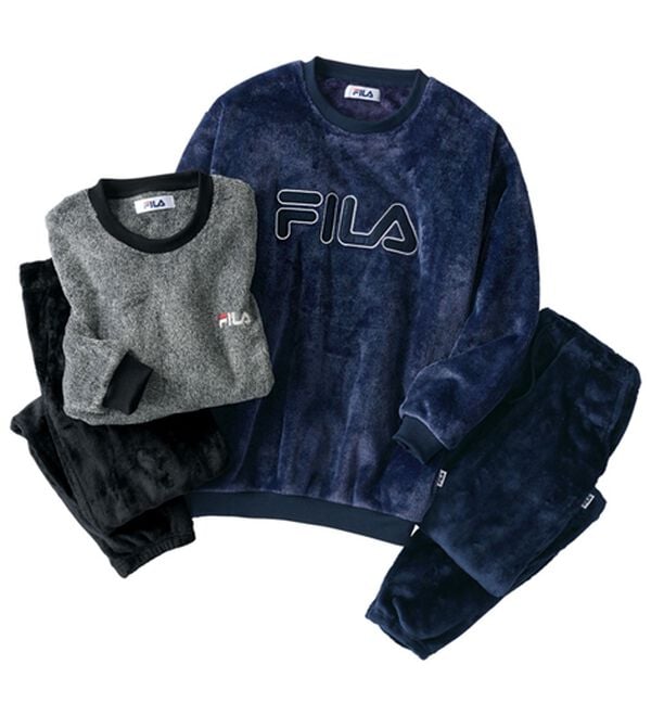 「【２着組】＜フィラ＞メランジ調ボアフリースパジャマ（メンズルームウェア）」｜2着組