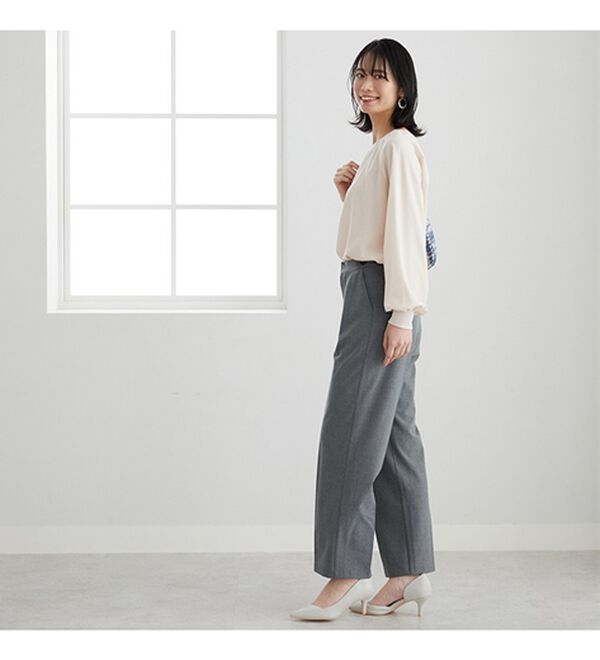 BELLUNA（ベルーナ）の「ボタン使いウエスト調節テーパードパンツ（テーパードパンツ）」｜詳細画像
