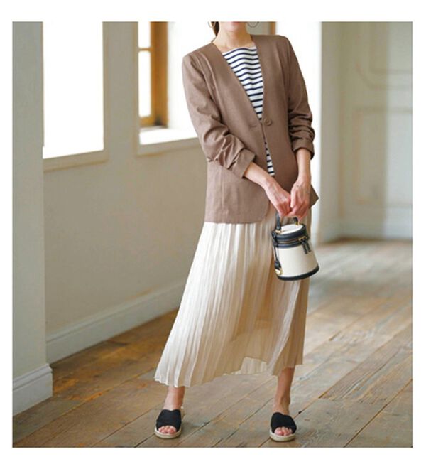 カジュアルコーデにきちんと感を！ノーカラージャケット - ベルーナ  