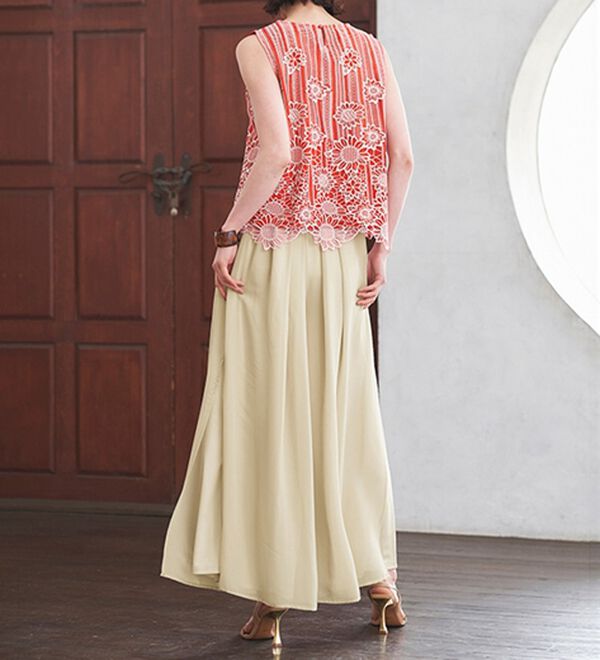 RANAN（ラナン）の「ひんやり！サイドスリットシフォンパンツ（フルレングスパンツ）」｜詳細画像