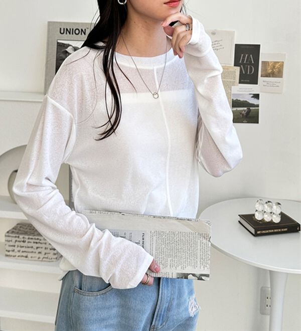 GeeRA（ジーラ）の「着回し自在！スラブシアートップス（カットソー）」｜詳細画像