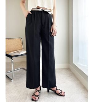 GeeRA（ジーラ）の「２ＷＡＹハイウエストスラックスパンツ（フルレングスパンツ）」｜ブラック