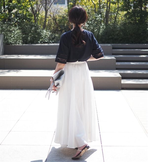 BELLUNA（ベルーナ）の「衿＆袖ハシゴレース使いプルオーバー（カットソー）」｜詳細画像