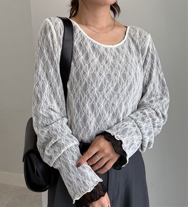 RANAN（ラナン）の「リバーシブルシアーレースＴ（カットソー）」｜詳細画像