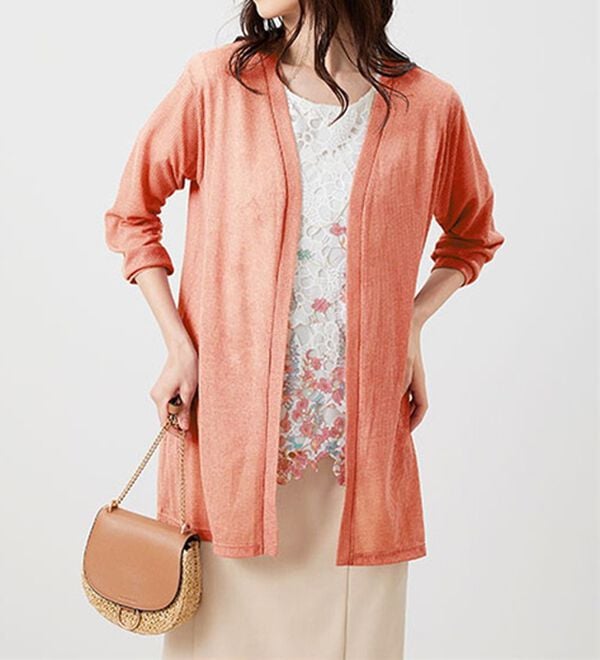 BELLUNA（ベルーナ）の「花柄プリントレースカーディガンアンサンブル（アンサンブル）」｜詳細画像