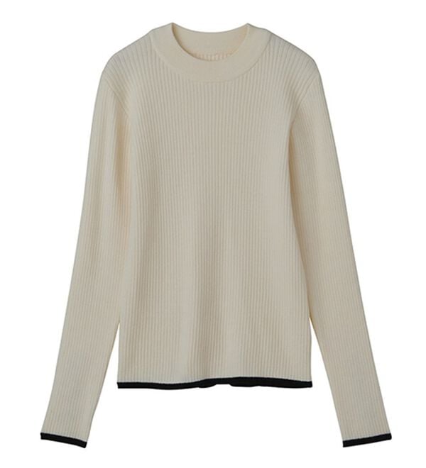 GeeRA（ジーラ）の「袖口ボタン配色ハイネックリブニット（ニット・セーター）」｜詳細画像