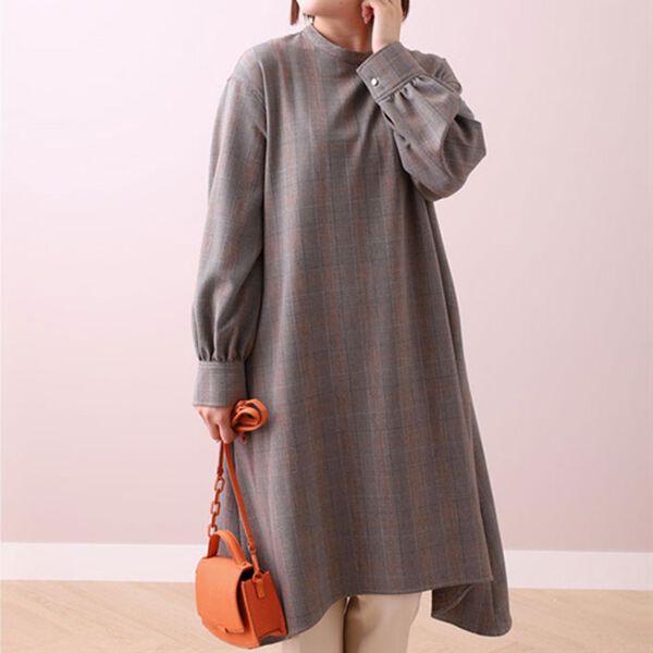 BELLUNA（ベルーナ）の「チェック柄ワンピース（その他ワンピース）」｜グレー系チェック