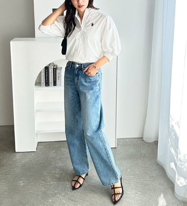 GeeRA（ジーラ）の「【Ｕ．Ｓ．　ＰＯＬＯ　ＡＳＳＮ．】ボリューム袖シャツブラウス（ブラウス）」｜詳細画像