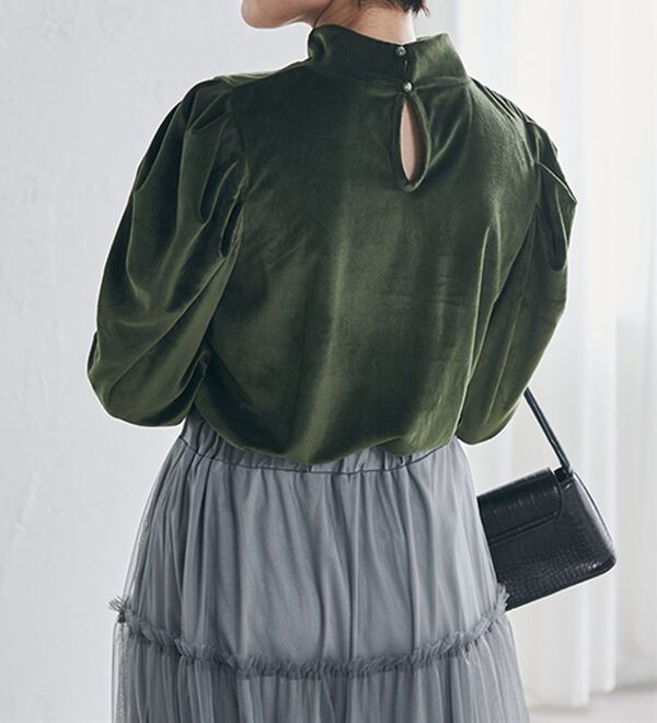 RANAN（ラナン）の「ベロアパワショルハイネックプルオーバー（カットソー）」｜詳細画像