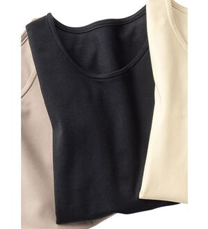 VINNO（ヴィノ）の「＜日本製＞肌に優しい綿１００％保温インナー（カットソー）」｜ブラック