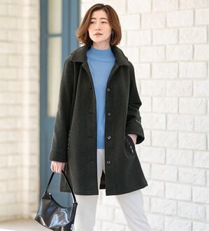 ルフラン（ルフラン）の「【アーノルド　パーマー】フード付ウールライクコート（ハーフコート）」｜ダークモカ