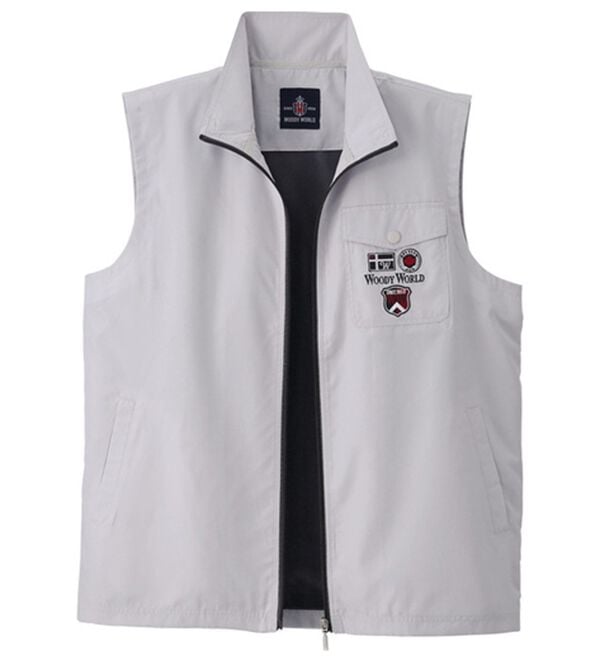 「ブランドデザイン裏メッシュベスト（メンズベスト）」｜グレー