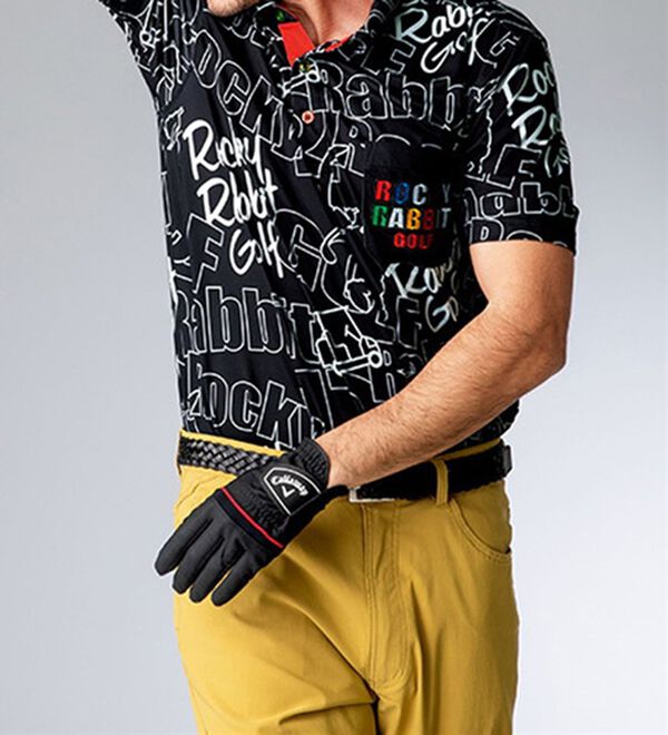 「＜ロッキーラビット＞イニシャルパターンポロシャツ（メンズポロシャツ）」｜詳細画像