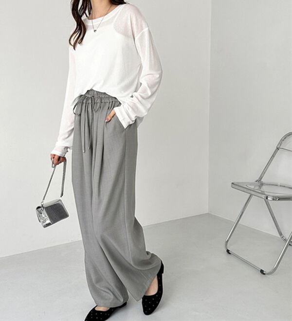 GeeRA（ジーラ）の「【体型カバー】上品なのにラクちんワイドパンツ（フルレングスパンツ）」｜詳細画像