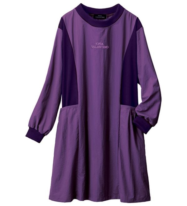 ルフラン（ルフラン）の「【２色組】【Ｓ．Ｖ】異素材使い上品ナイロンかっぽう（パジャマ・ルームウェア）」｜詳細画像