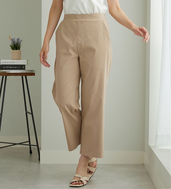 BELLUNA（ベルーナ）の「のびのびストレッチ美脚ストレートパンツ（ワイドパンツ・ガウチョ）」｜詳細画像