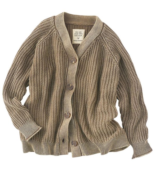 BELLUNA（ベルーナ）の「ビンテージ風コットン１００％ゆったりカーディガン（ニットカーディガン）」｜モカ