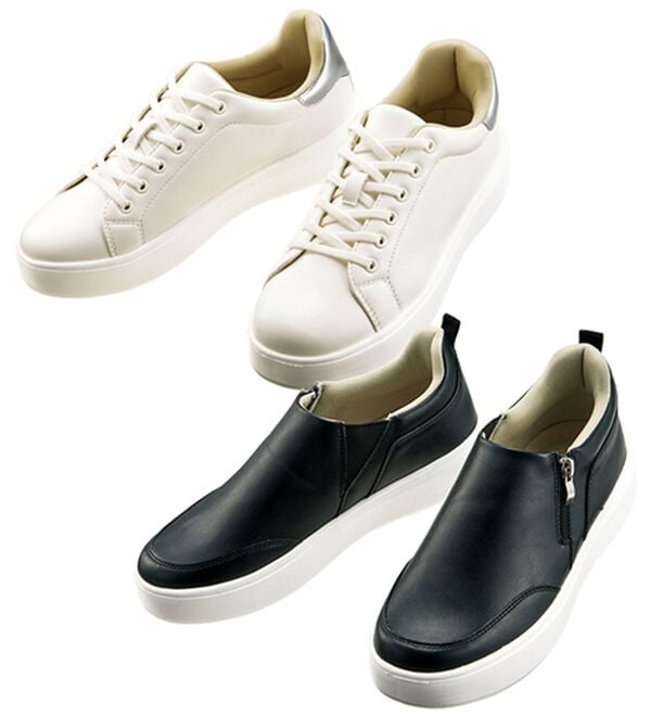 「【２足セット】サッと履けるコートタイプスニーカー（スニーカー）」｜2足セット