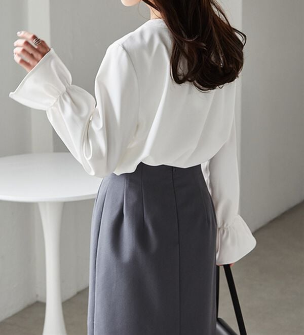 RANAN（ラナン）の「パール付きボウタイブラウス（ブラウス）」｜詳細画像