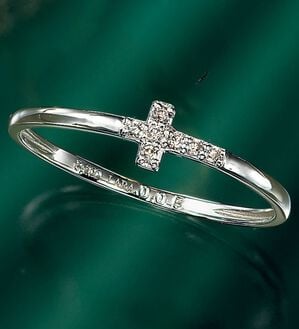 ルフラン（ルフラン）の「１８金・プラチナクロスパヴェダイヤリング（リング）」｜プラチナ