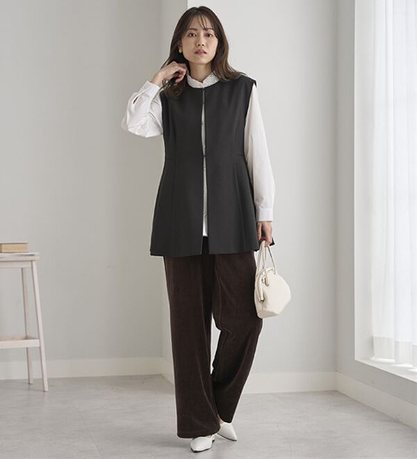 BELLUNA（ベルーナ）の「綺麗見えベロアワイドパンツ（フルレングスパンツ）」｜詳細画像