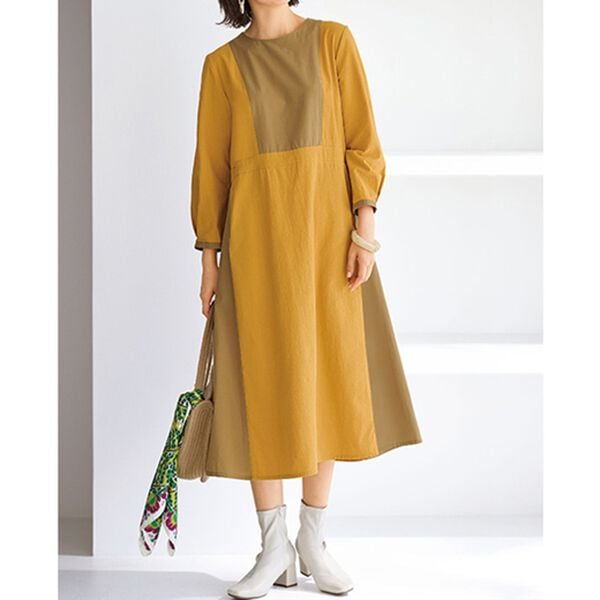 BELLUNA（ベルーナ）の「１枚で決まる！配色使いゆったりワンピース（その他ワンピース）」｜詳細画像